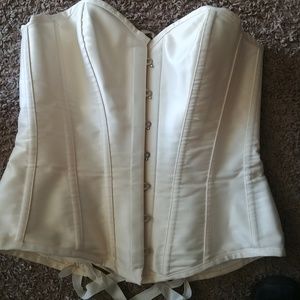 White long line overbust corset